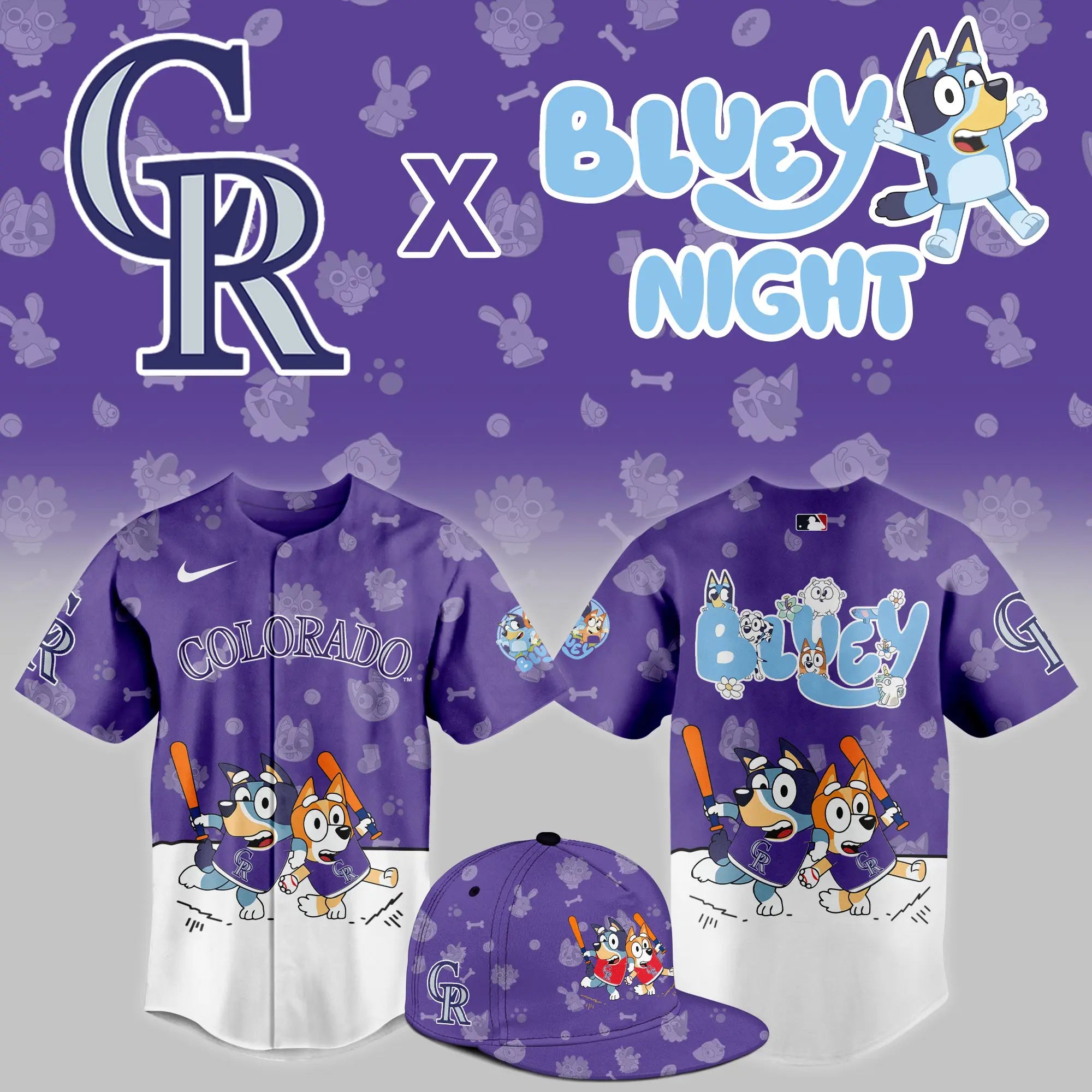 Colorado Rockies Bluey Night Version Special Jersey