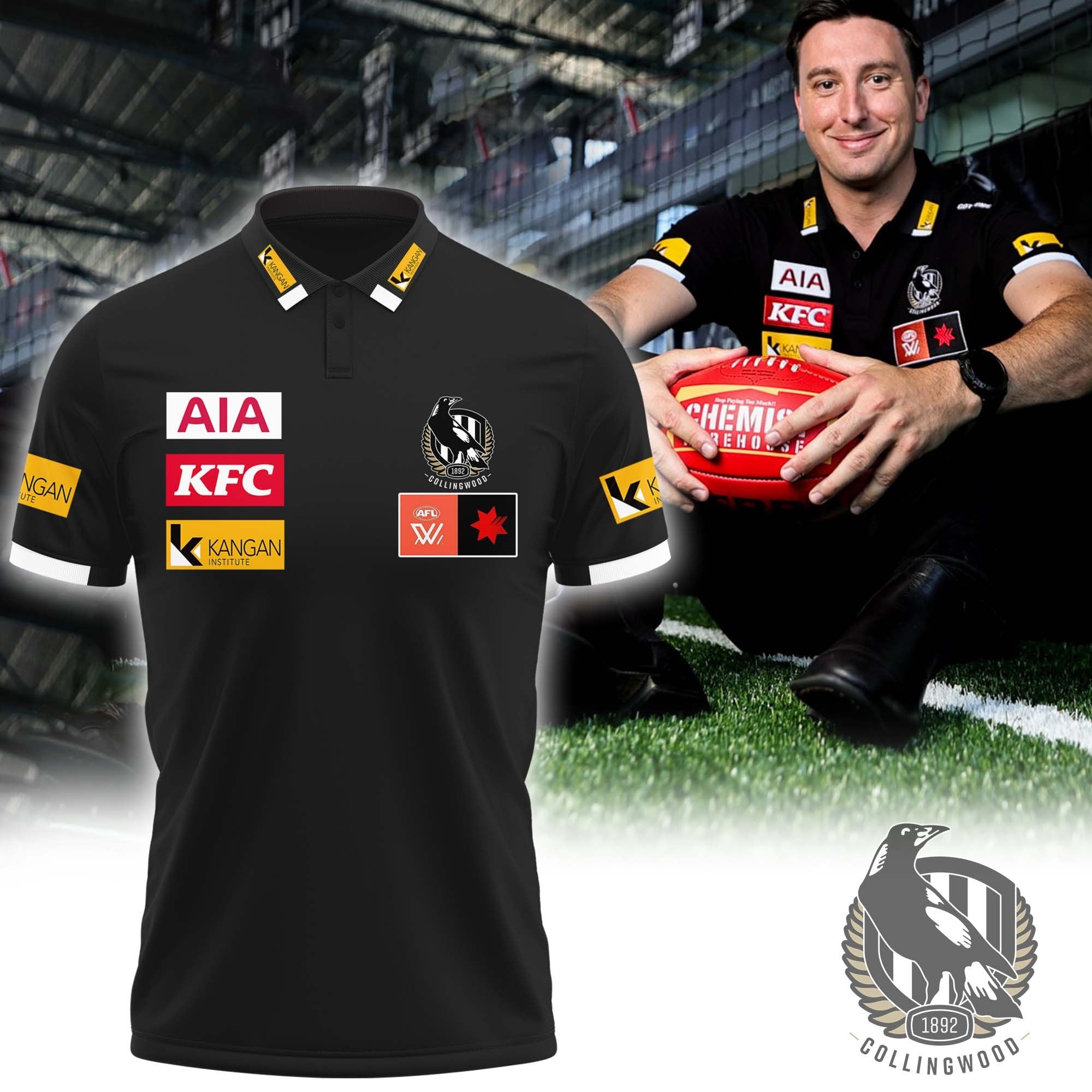 Collingwood Football Mens Polo